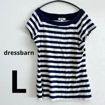[ L ] dressbarn 스트라이프 반팔 T셔츠 네이비 화이트