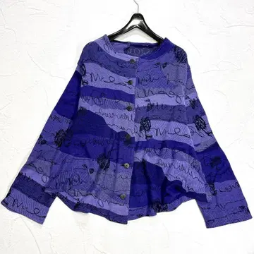 지우 센소유니코 가디건 올 패턴 변형 턱 보더 40