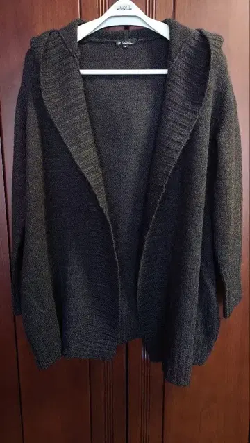 23구 후드 부착 니트 가디건