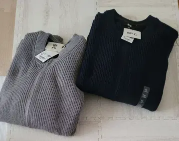 2벌 세트 미사용 새상품 유니클로C 크루넥 풀 집업 가디건 XL