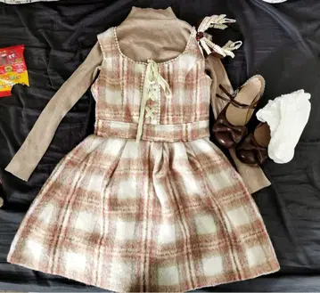 새상품급 레어 LIZLISA 체크 미니 원피스