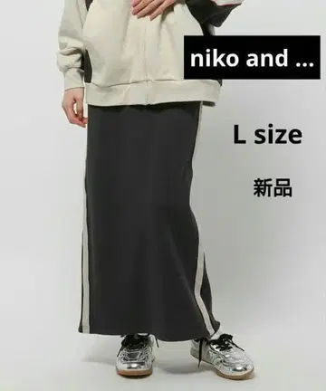 니코앤드 모듬 사이드 리브 스커트 L 롱 스커트