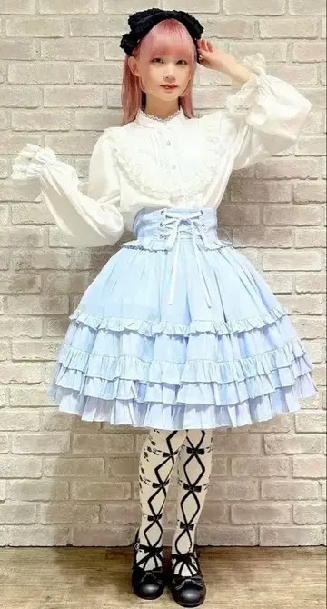 axes femme Chalmiere 레이스업 프릴 스커트 (색스)