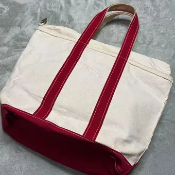 80s L.L.Bean BOAT AND TOTE 토트백 지퍼 빨간색