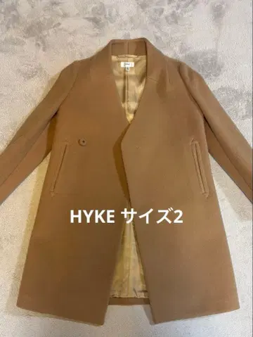 [ HYKE 새상품급 ] 베이지 노카라 롱 코트