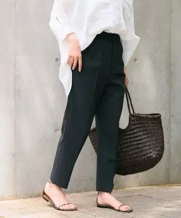 FRAMeWORK 발수강연 폴리에스테르 이지 팬츠 블랙