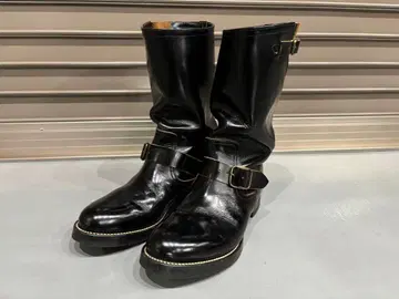 새상품급 CUSH MAN 유리 가죽 부츠 25.5cm 블랙 29383