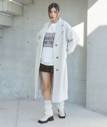 미사용 새상품 ENVYM 리브 슬리브 코트 [ 하자품 ]