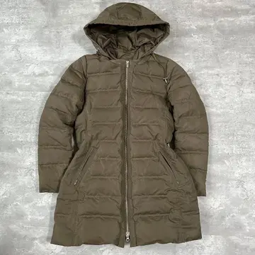 LACOSTE 라코스테 다운 코트 브라운 계열 후드 탈부착 여성용 38