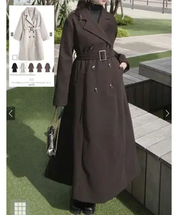 GRL(ze935) 벨트 포함 페이크 울 롱 코트