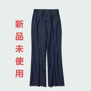 새상품 UNIQLO 슬림 플레어 트라우저 청바지 M 블루