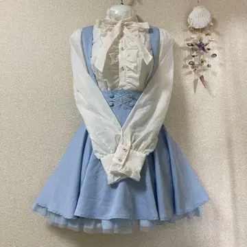 시크릿허니 백리본 바스틀 점프 스커트