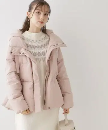 쿠튀르 브로치 [겨울의 명품] 사랑받는 다운 S 핑크 미사용 페플럼