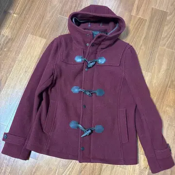 HARE 남성용 아우터 울 더플 코트 L 보르도