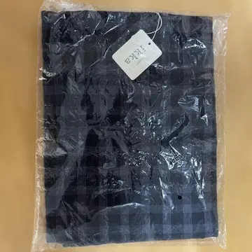 면 네이비 체크 스톨