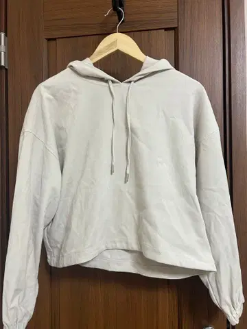 ZARA 후드 부착 크롭 맨투맨 USA S