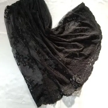 블랙 레이스 롱 스커트 (페티코트 포함 / F 사이즈)