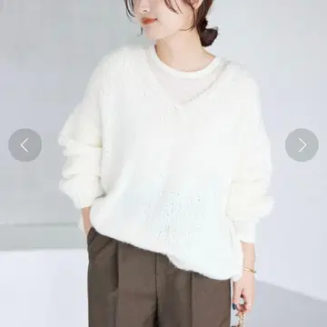 [컨디션 최상] 트리코트 지앙마르크 V넥 니트 모헤어 혼방 프랑스제