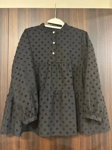 Sono 긴팔 블라우스/1/폴리에스테르/BLK/도트/S225BV046