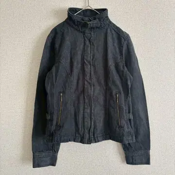 세종드 엘르 데님 자켓 G S 스탠드 넥 턱 벨트 지퍼