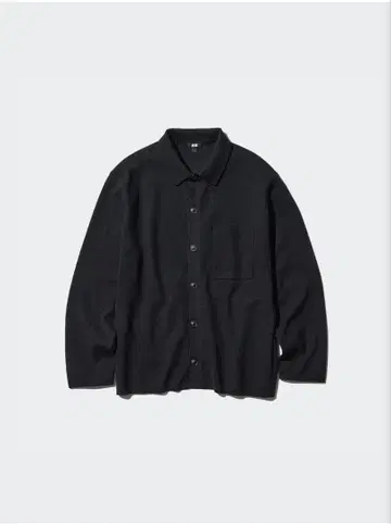 UNIQLO 밀라노 리브 셔츠 가디건 XL 블랙 유니클로