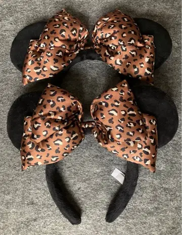 디즈니 머리띠 미니 레오파드 무늬 2개 페어 브라운
