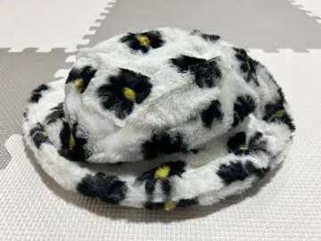 꽃무늬 퍼 버킷햇