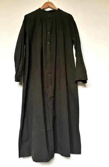 삼밸리 롱 원피스 두꺼운 원단 전면 버튼