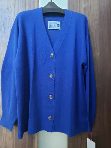 파시오네 울 100% 파랑 가디건 사이즈 38