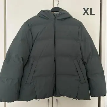 [ UNIQLO ] 심리스 다운 후드티 올리브 XL