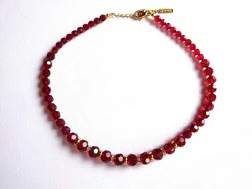 목걸이 빨간색 크리스탈 비즈