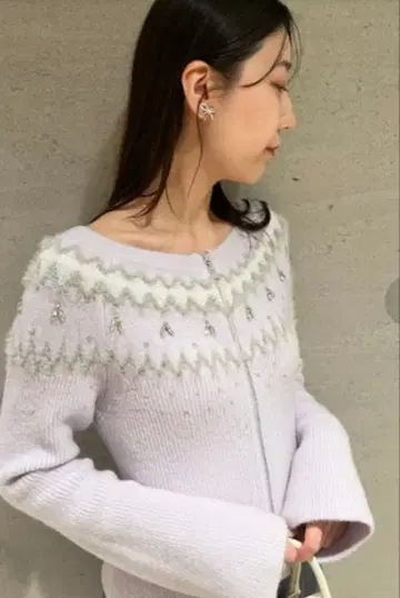 새상품 CELFORD 페어아일 지퍼 가디건