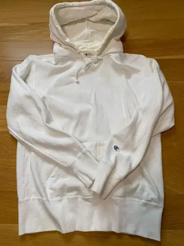 Champion 화이트 후드티 L사이즈