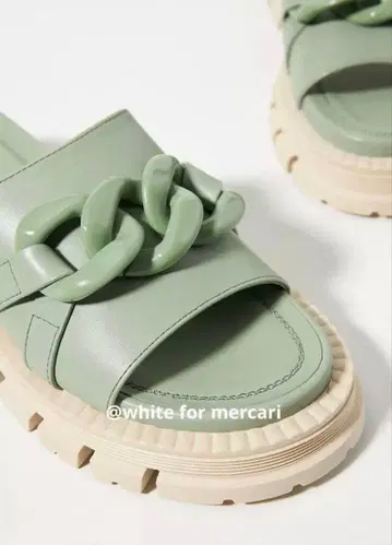 이탈리아 통굽 샌들 선물 한정판 밀키 파스텔 그린