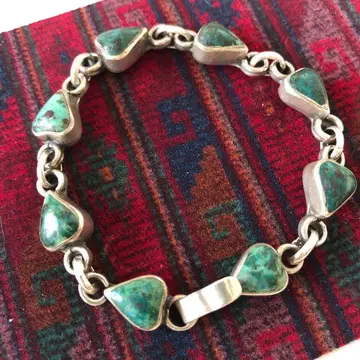 빈티지 멕시칸 주얼리 터콰이즈 팔찌 실버925