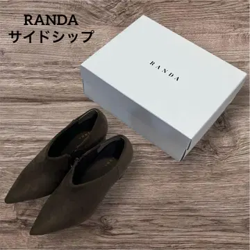 RANDA 숏 부츠 힐 브라운 사이드 지퍼