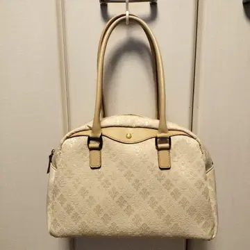 patrick cox 패트릭 콕스 크림색 백합 문장 핸드백