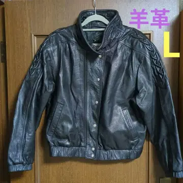 양가죽 레더 자켓 뜨개질 디자인 빈티지 블랙 여성용