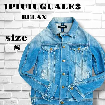 우노피우우노 데님 자켓 페인트 가공 이탈리아제