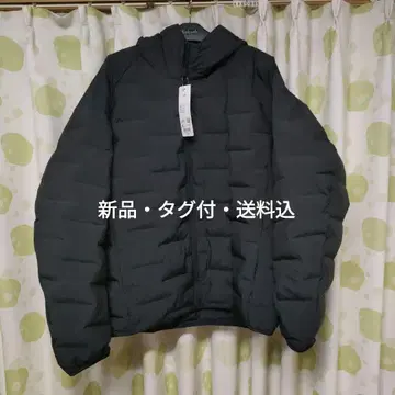 [유니클로] 퍼프 테크 후드티 블랙 XL 남성용 새상품 택 포함