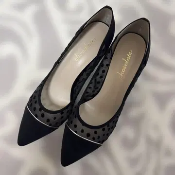 [새상품] 블랙 도트 하이힐 펌프스 25cm