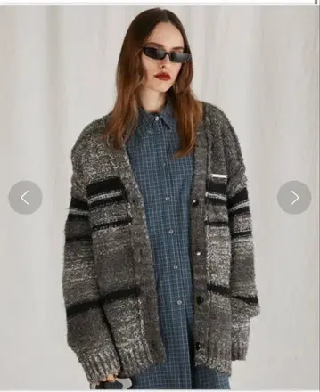 카스리 보더 니트 가디건