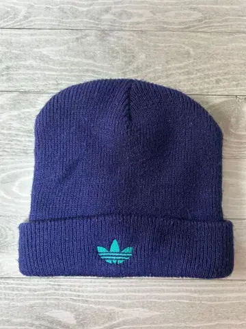 adidas 네이비 니트 모자 트레포일 로고
