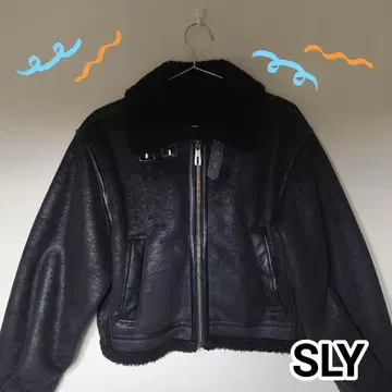 SLY 블랙 무스탕 코트