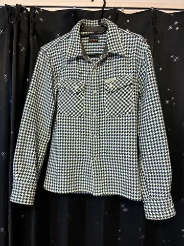 FLAT HEAD 하운드투스 체크 패턴 긴팔 셔츠