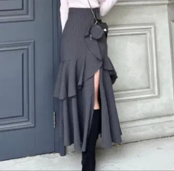 rienda 프릴 슬릿 하이웨스트 스코트 숏팬츠 그레이 S