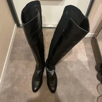 롱 부츠 스트레치 블랙 사이즈 41(26.0)