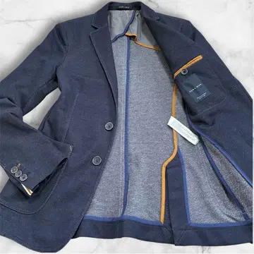 컨디션 최상 ZARA 46 데님 테일러드 자켓 스트레치 네이비