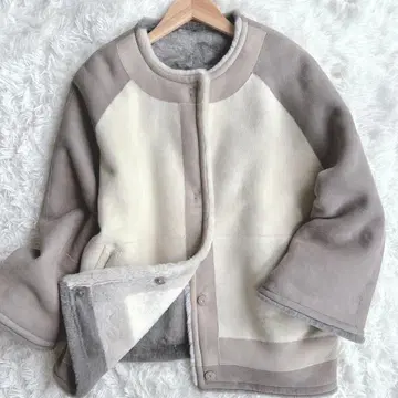 컨디션 최상! MERION 메리온 무스탕 자켓 양가죽 바이컬러 L