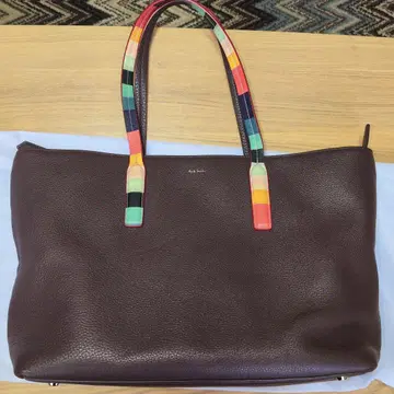 Paul Smith 다크 보르도 토트백 스트라이프